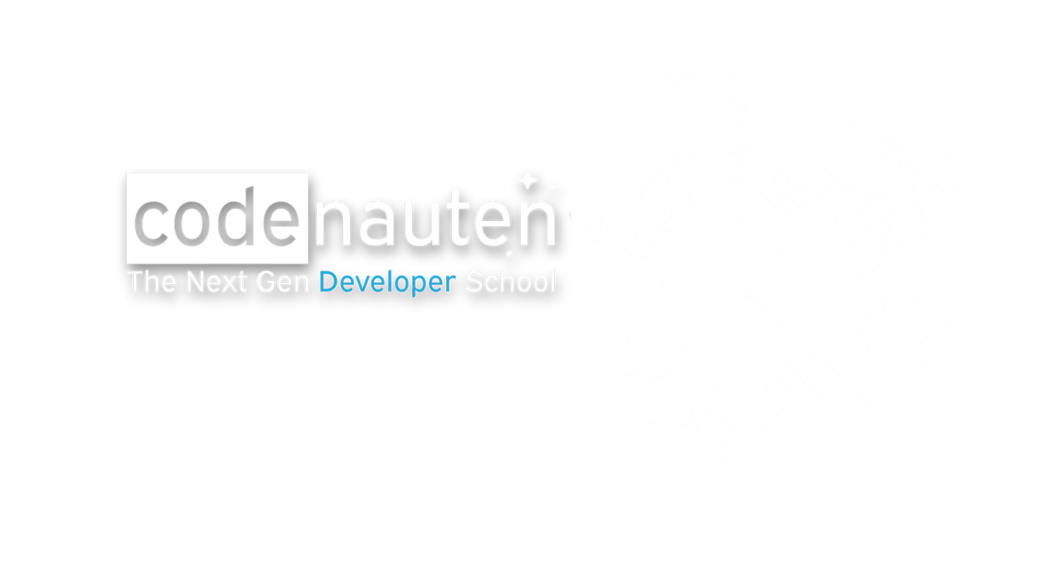 Codenauten Logo mit Astro-Suits-Silhouetten